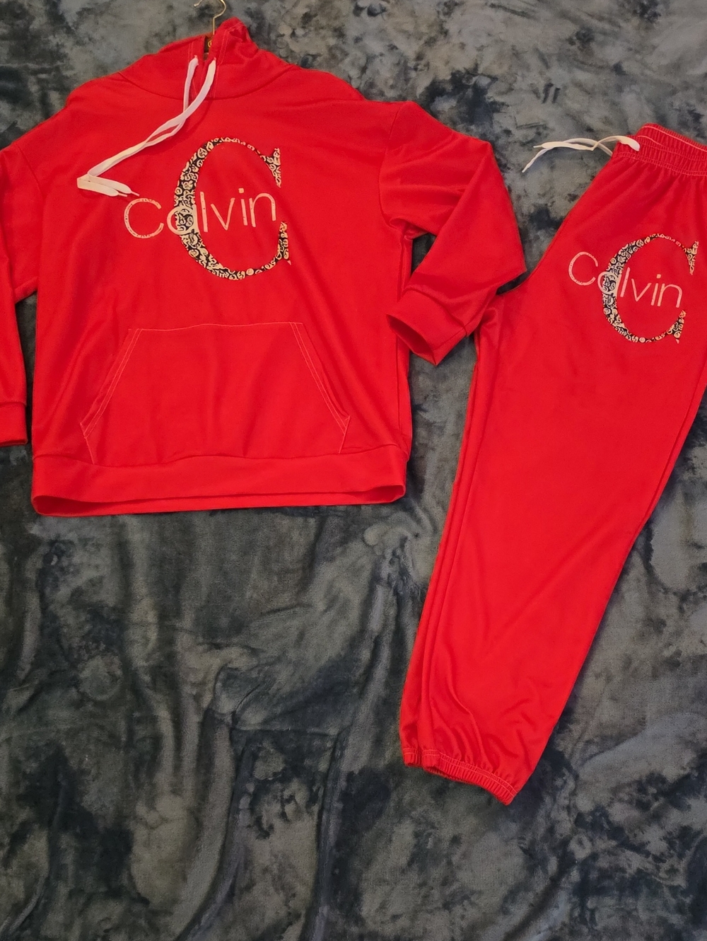 SHEIN Red Track Pants & Hoodie Set